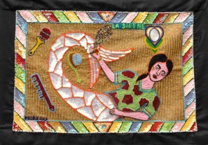 Special sequins and beaded LaSirene by Ann Marie Pierre Moreau - 20" x 28" - $400